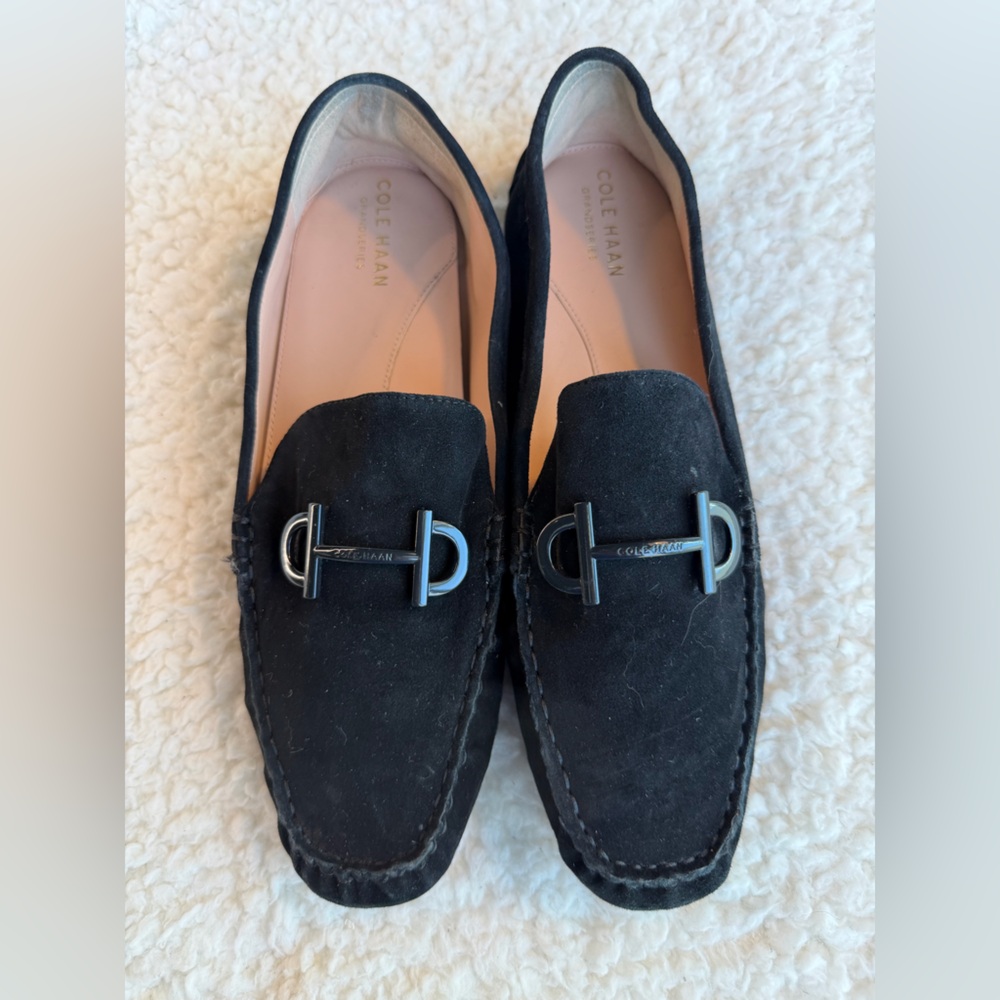 Cole Haan Grand Series Black Suede Bit Loafers Size 8.5 Comfort women’s - Picture 2 of 9